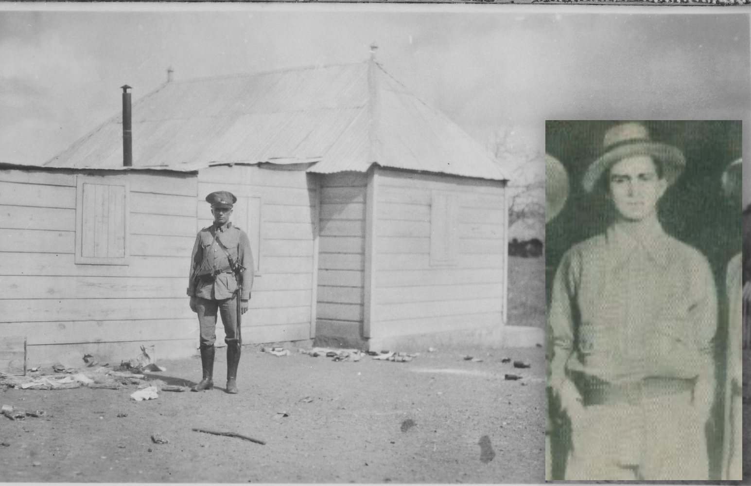 Rafael Simón Urbina in 1929 (inzet) en zijn woning op curacao waar hij enkele maanden verbleef om zijn aanval op Fort Amsterdam voor te bereiden (foto’s Wikimedia Commons)