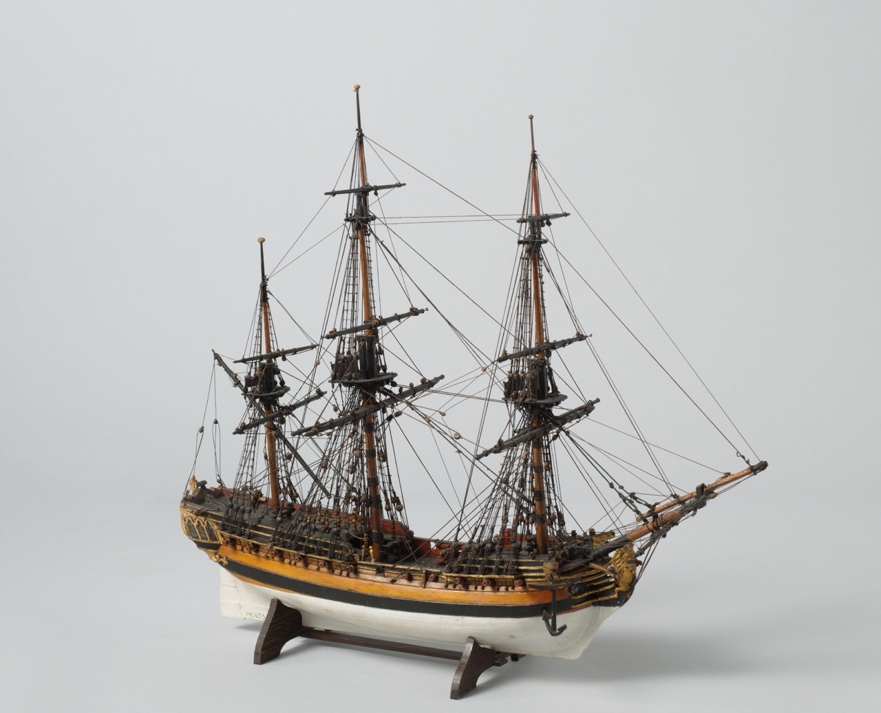 Model van een fregat van 24 stukken, maker anoniem (Collectie Rijksmuseum)